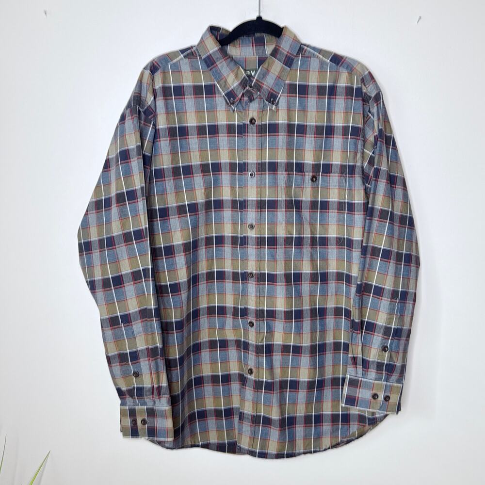 Orivs Men's Size XL Heavyweight Long Sleeve‎ Plaid Button-Down Shirt Outdoorsmen
